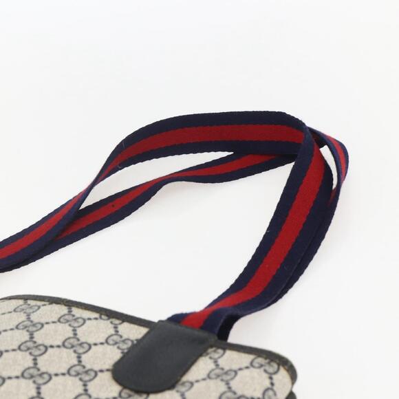 GUCCI GG Supreme Sherry Line Tote Bag PVC Navy Gold 904 02 003 